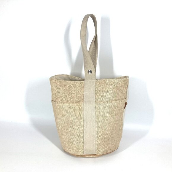 HERMES Saksaw PM Saksaw PM Bag Tote Bag Hand Bag Canvas Beige - Picture 3 of 14